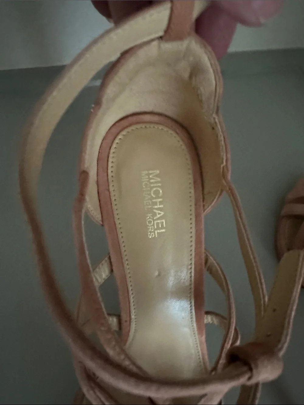 Michael Kors Coral Suede Strappy High Heel Sandal
